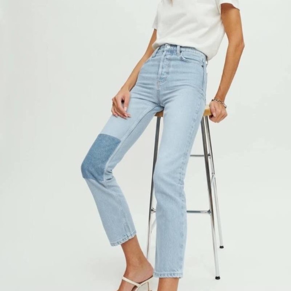 Reformation Cynthia Patchwork Jeans, 24